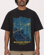 Mockup Boxy Heavyweight Tee Black male close-up 04