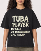 Mockup Boxy Heavyweight Tee Black female close-up 10
