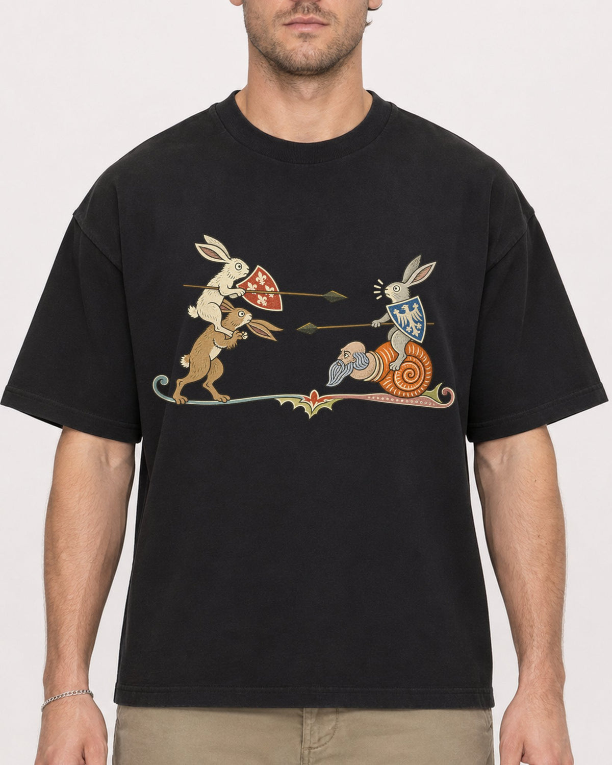 Mockup Boxy Heavyweight Tee Black male close-up 08
