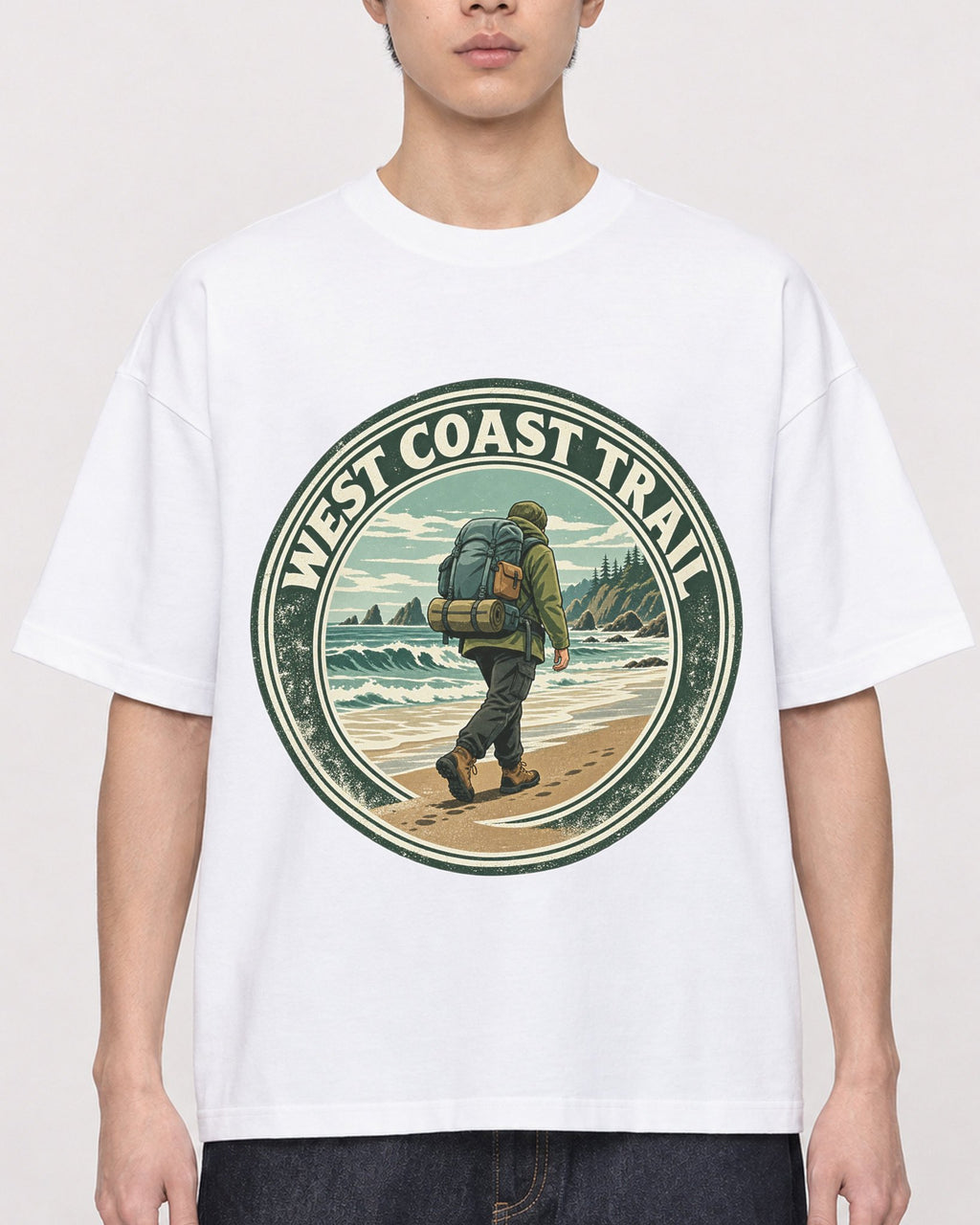 Mockup Boxy Heavyweight Tee White male close-up 01