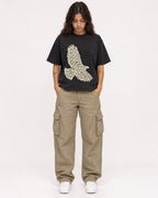 Mockup Boxy Heavyweight Tee Black female full-body 06