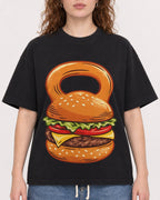 Mockup Boxy Heavyweight Tee Black female close-up 09