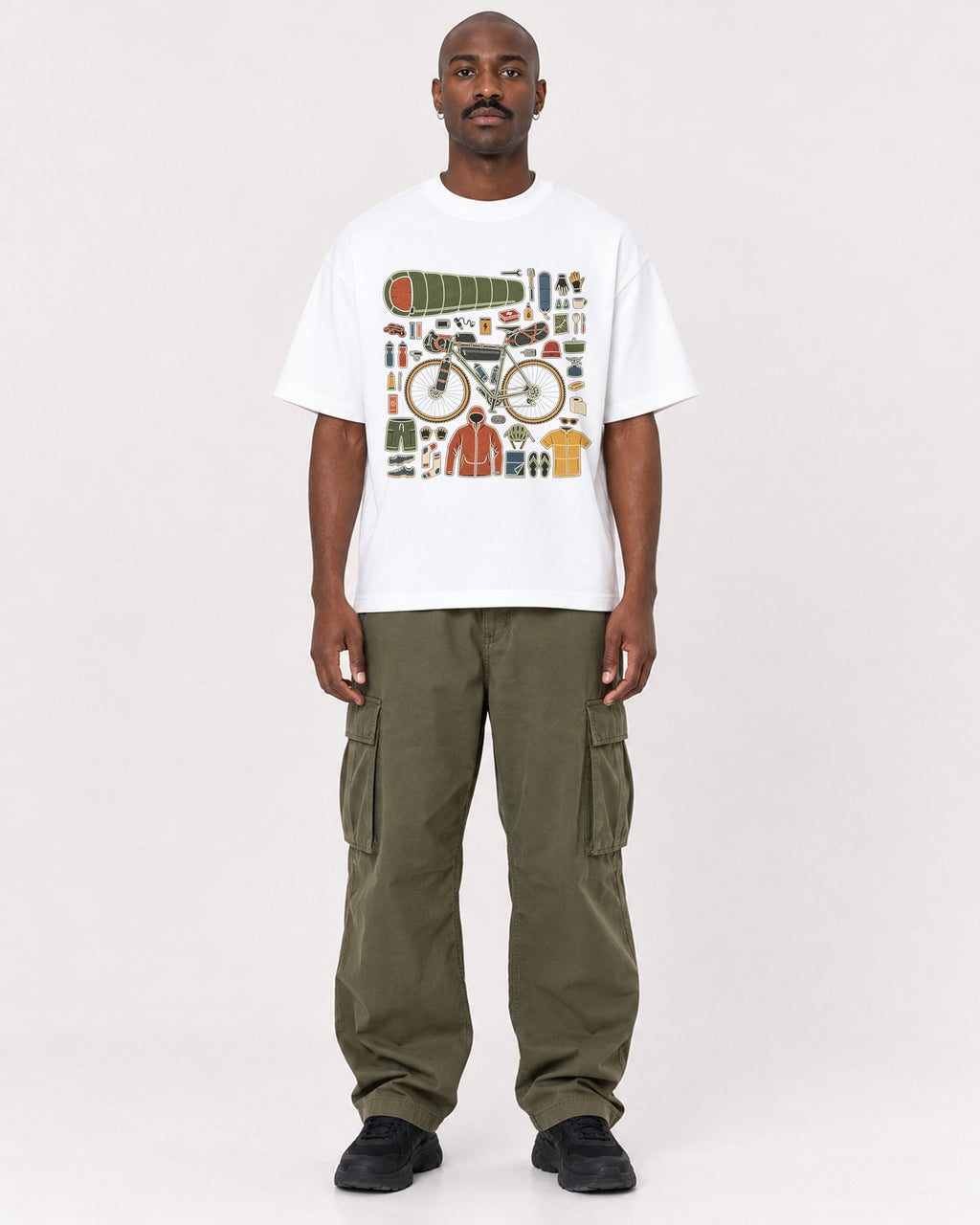 Mockup Boxy Heavyweight Tee White male full-body 44