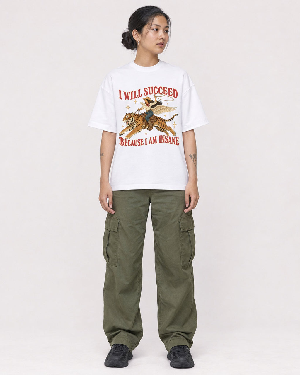 Mockup Boxy Heavyweight Tee White female full-body 12