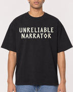 Mockup Boxy Heavyweight Tee Black male close-up 10