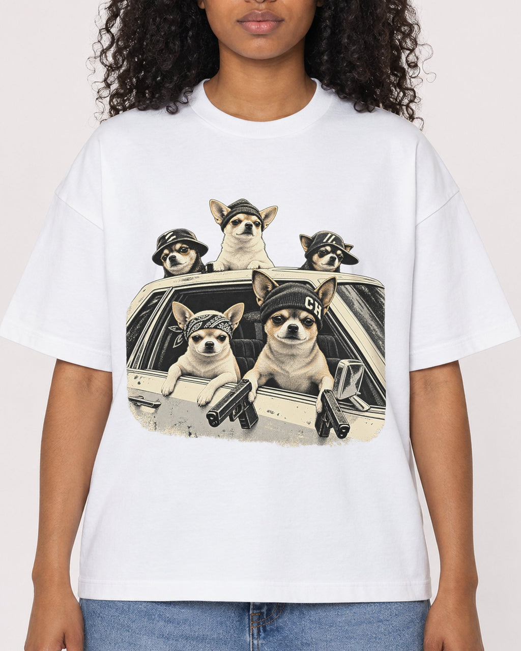 Mockup Boxy Heavyweight Tee White female close-up 05