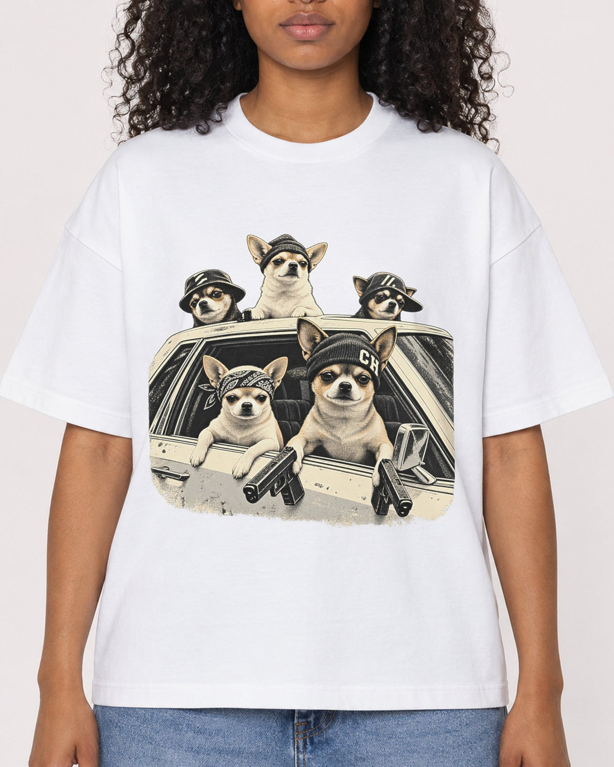 Mockup Boxy Heavyweight Tee White female close-up 05