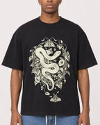 Mockup Boxy Heavyweight Tee Black male close-up 35