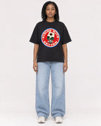 Mockup Boxy Heavyweight Tee Black female full-body 15