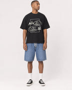 Mockup Boxy Heavyweight Tee Black male full-body 35
