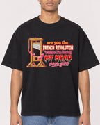 Mockup Boxy Heavyweight Tee Black male close-up 10