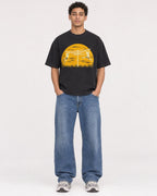 Mockup Boxy Heavyweight Tee Black male full-body 10