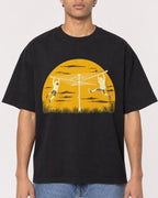 Mockup Boxy Heavyweight Tee Black male close-up 10