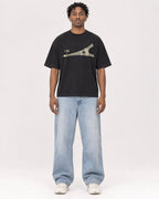 Mockup Boxy Heavyweight Tee Black male full-body 05