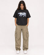 Mockup Boxy Heavyweight Tee Black female full-body 06