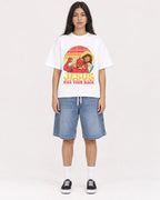 Mockup Boxy Heavyweight Tee White female full-body 46