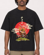 Mockup Boxy Heavyweight Tee Black male close-up 04