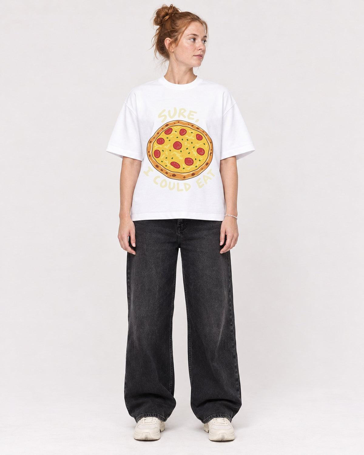 Mockup Boxy Heavyweight Tee White female full-body 28