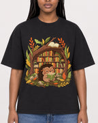 Mockup Boxy Heavyweight Tee Black female close-up 04