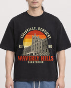 Mockup Boxy Heavyweight Tee Black male close-up 43