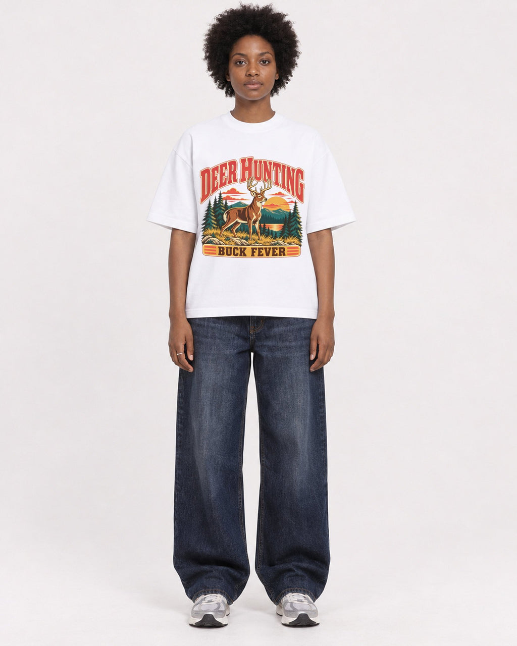 Mockup Boxy Heavyweight Tee White female full-body 14