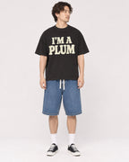 Mockup Boxy Heavyweight Tee Black male full-body 03