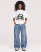 Mockup Boxy Heavyweight Tee White female full-body 05