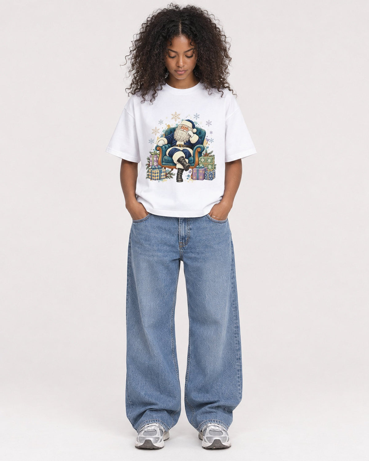Mockup Boxy Heavyweight Tee White female full-body 05