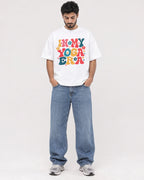 Mockup Boxy Heavyweight Tee White male full-body 07