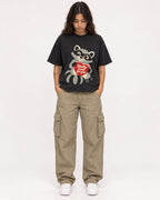 Mockup Boxy Heavyweight Tee Black female full-body 06