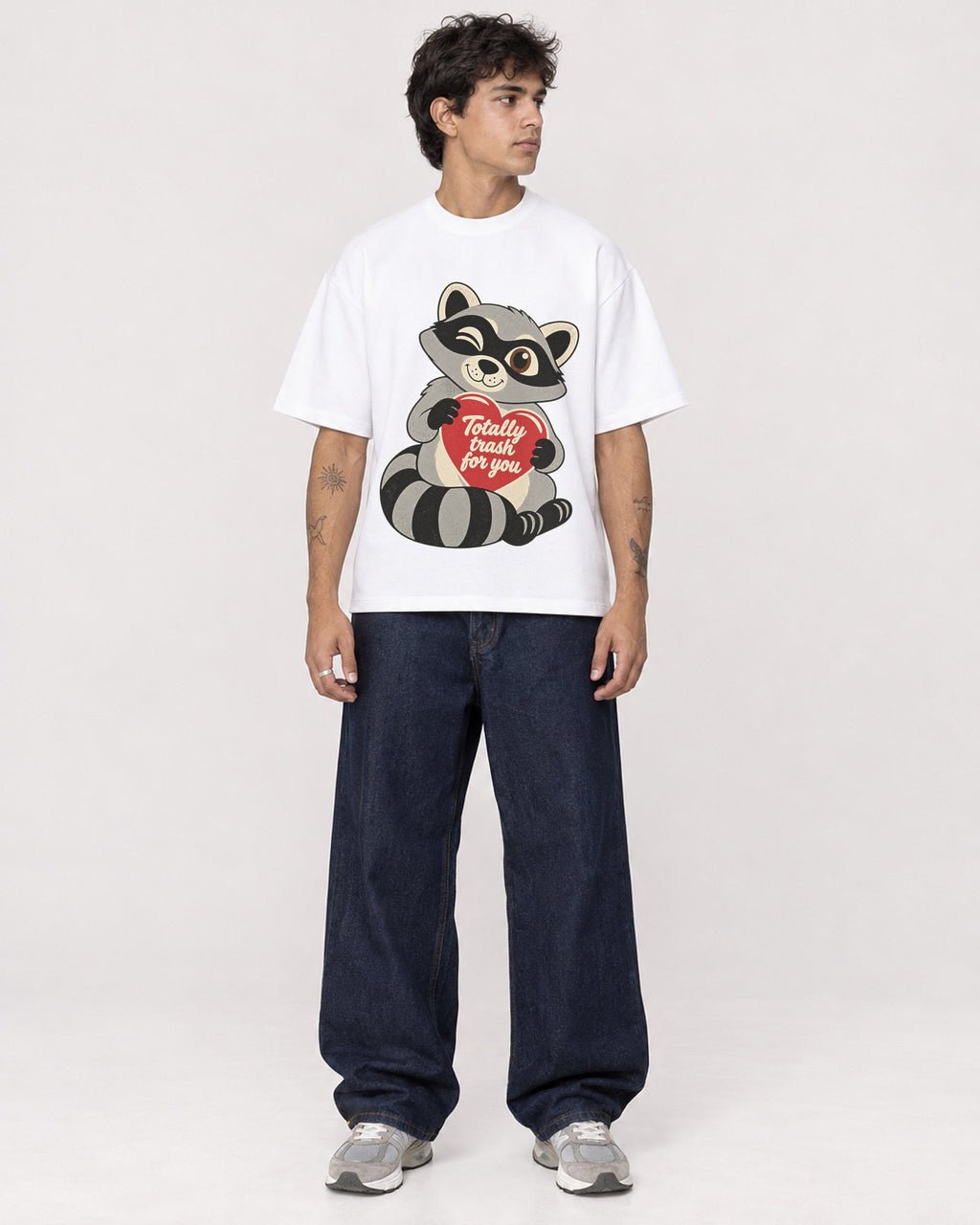 Mockup Boxy Heavyweight Tee White male full-body 06