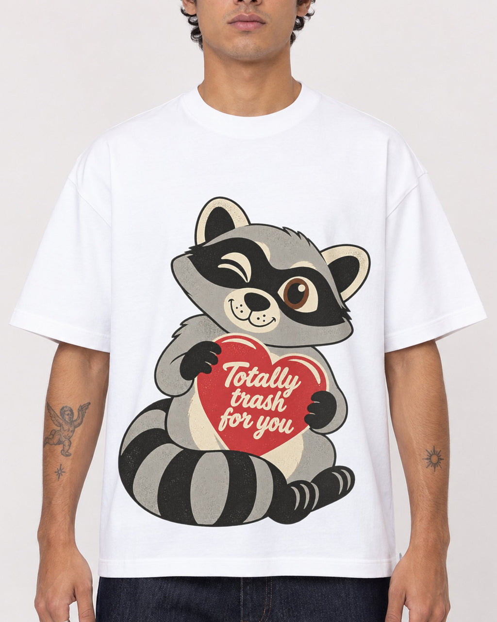 Mockup Boxy Heavyweight Tee White male close-up 06