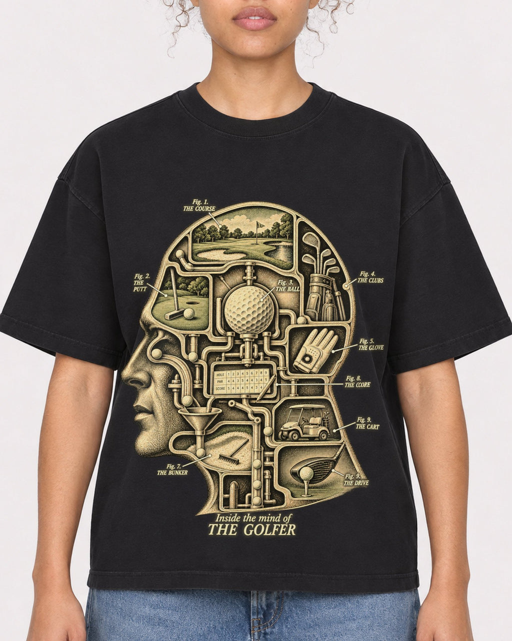 Mockup Boxy Heavyweight Tee Black female close-up 20