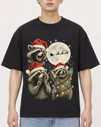 Mockup Boxy Heavyweight Tee Black male close-up 01