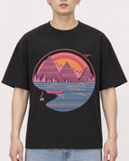 Mockup Boxy Heavyweight Tee Black male close-up 01