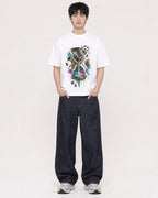 Mockup Boxy Heavyweight Tee White male full-body 01