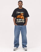 Mockup Boxy Heavyweight Tee Black male full-body 14