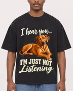 Mockup Boxy Heavyweight Tee Black male close-up 14