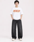 Mockup Boxy Heavyweight Tee White female full-body 23