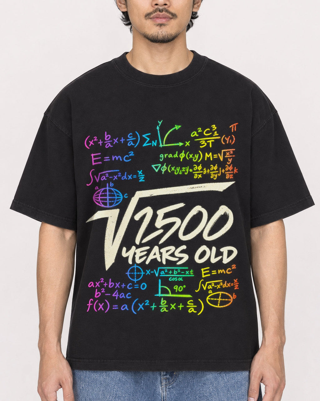 Mockup Boxy Heavyweight Tee Black male close-up 02