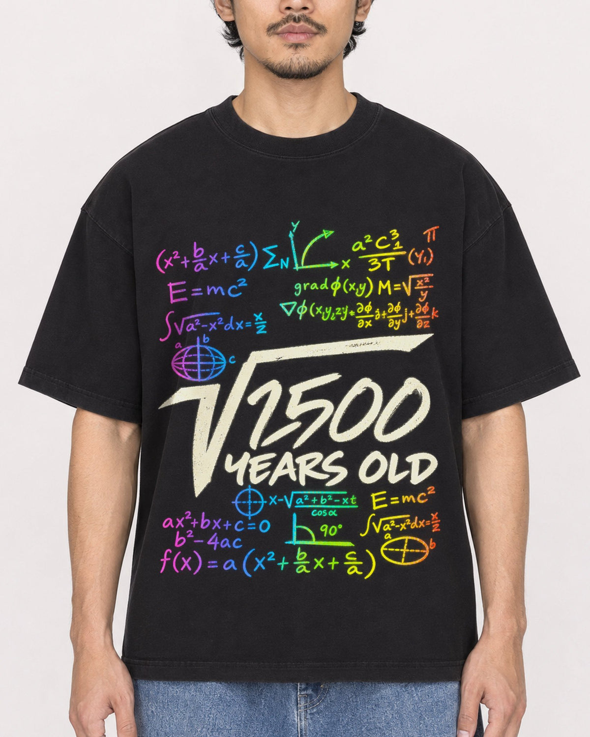 Mockup Boxy Heavyweight Tee Black male close-up 02
