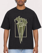 Mockup Boxy Heavyweight Tee Black male close-up 05
