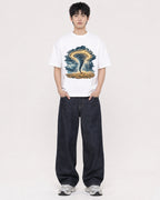 Mockup Boxy Heavyweight Tee White male full-body 01