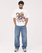 Mockup Boxy Heavyweight Tee White male full-body 47
