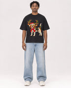 Mockup Boxy Heavyweight Tee Black male full-body 05