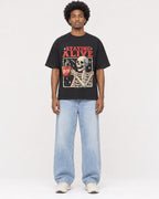 Mockup Boxy Heavyweight Tee Black male full-body 45