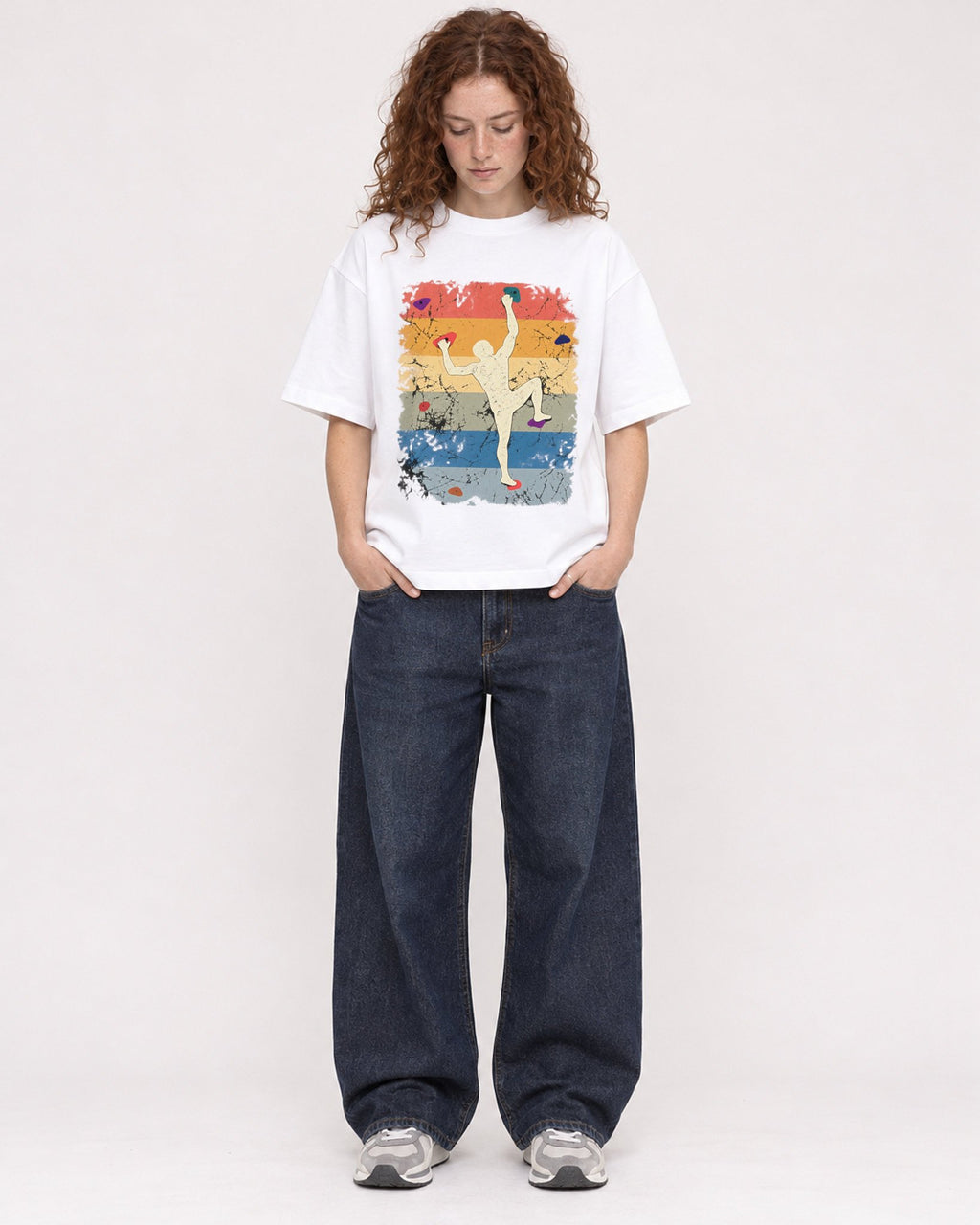 Mockup Boxy Heavyweight Tee White female full-body 09