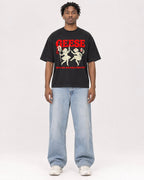 Mockup Boxy Heavyweight Tee Black male full-body 05