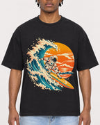 Mockup Boxy Heavyweight Tee Black male close-up 05
