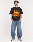 Mockup Boxy Heavyweight Tee Black male full-body 02